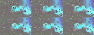 Gri renklerde. Çiçekli güzel suluboya desen. Raster illüstrasyonu.