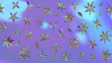 Küçük çiçekte güzel bir desen. Küçük renkli çiçekler. Moda baskıları için zarif bir şablon. Motley illüstrasyonu. Menekşe çiçekli bahar çiçekleri.