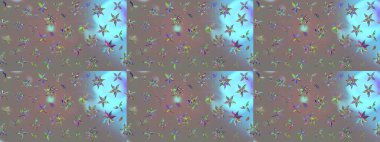 Düz Çiçek Elementleri Tasarımı. Çiçekli çiçek deseni, suluboya. Raster illüstrasyonu. Gri renkli çiçekler. Renkli Bahar Teması çizim şablonu.