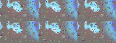 Eskiz geçmişi. Kumaş, tekstil, duvar kağıdı baskısı için. Eski usul. Tomurcukları papatya çiçekleri olan sevimli bir çiçek deseni. Raster illüstrasyonu. Miles Fleur, dandik süs.