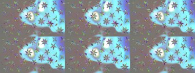 Raster illüstrasyonundaki çiçek desenli çizim. Renkli Bahar Teması eskiz kalıbı. Süslü kumaş deseni. Düz Çiçek Elementleri Tasarımı.