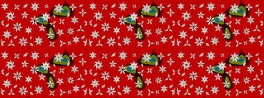 Raster illüstrasyonu. Küçük çiçekli yay deseni çiz. Suluboya stilinde kırmızı renkler üzerine.