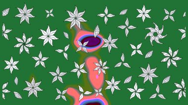 Soyut çiçek çizim kalıbı arka planı. Küçük çiçekteki sevimli çiçek deseni. Raster deseni. Yeşil renklerde. Raster illüstrasyonu.