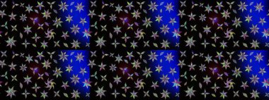 Siyah renklere karalamalar çizilmiş çiçek deseni. Raster illüstrasyonu.