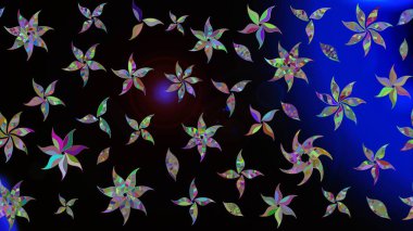 Sketch Colour Spring Theme eskiz kalıbı. Sevimli çiçek raster deseni. Düz Çiçek Elementleri Tasarımı. Siyah renkte çiçekler.