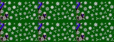 Zarif, parlak ve yeşil çiçek desenli bir taslak. Sabıka baskıları, bebek kıyafetleri, duvar kâğıtları, paket kutuları vb..