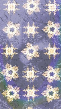 Raster çiçek desenli çiçek deseni, yapraklar, dekoratif elementler, sıçrama, lekeler, el çizimi kontur çizgileri ve Doodle çizim stili, grafik raster çizim çizimi.