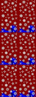 Güzel kumaş deseni. Raster suluboya deseni, narin çiçekler, kırmızı çiçekler, tebrik kartı şablonu..