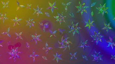 Kahverengi renkli çiçekler. Renkli Bahar Teması eskiz kalıbı. Çiçek desenli çizim. Düz Çiçek Elementleri Tasarımı. Asya tekstil tarzında. Raster illüstrasyonu.