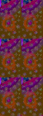 Çizim kalıbı. Ultraviyole kumaş deseni. Organik motif arka planı. Raster illüstrasyonu.