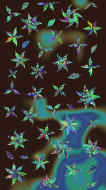 Raster illüstrasyonu. Küçük çiçekteki sevimli çiçek deseni. Çizim.