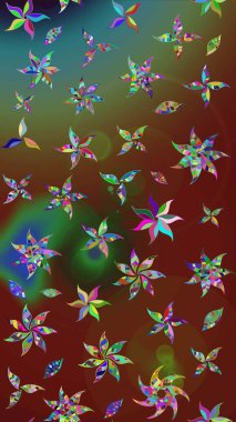 Çiçekli, yapraklı, çiçek desenli eskiz. Raster illüstrasyonu. El çizimi.