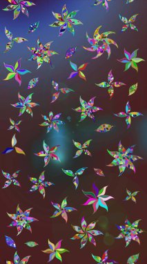 Raster illüstrasyonu. Kahverengi renklerde. Çiçekli güzel suluboya desen.