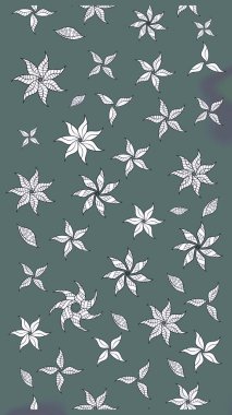 El yapımı çiçek ve bitki koleksiyonu. Raster illüstrasyonu. Robot resim stilinde nötr renkler. Raster illüstrasyonu. Şirin karalamalı çiçek deseni çiz..