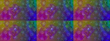 Çiçekli karalama şeklinde Raster çiçek deseni. Mor renkli çiçekler. Nazikçe, güzel çiçek arkaplanı..