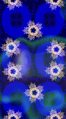 Noel süsleri ve Noel süsleri. Raster Noel soyut renkli arkaplan ve düşen kar tanesi.