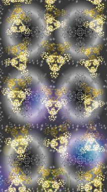 Noel ve yeni yıl moda baskıları için tatil tasarımı. Raster illüstrasyonu. Gri, nötr ve kahverengi renkler. Kar tanelerinin soyut arkaplanlı Noel deseni.