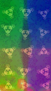 Renkli arka planda izole tatlı kar taneleri. Soyut mandala ya da tuhaf kar tanesi çizgisi sanat tasarımı. Raster illüstrasyonu.