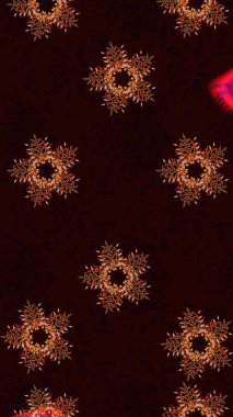 Düz yatıyordu. Raster illüstrasyonu. Kış konsepti Siyah, kahverengi ve kırmızı renkte kar tanelerinden oluşan kış deseni.