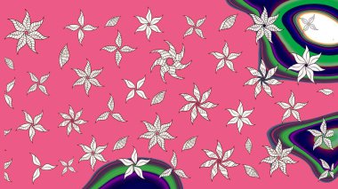 Modern stil dokusu. Çiçek desenli raster, pembe çizgi grafik desenli soyut raster arkaplan.