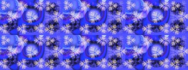 Noel menekşesi, mavi ve nötr. Sihirli menekşe, mavi ve nötr tatil soyut arka plan yıldız ve düşen kar taneleri. Raster illüstrasyonu.