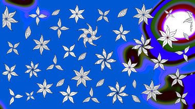 Modaya uygun kumaş deseni. Sevimli çiçek raster deseni. Düz Çiçek Elementleri Tasarımı. Renkli Yaz Teması çizim şablonu.