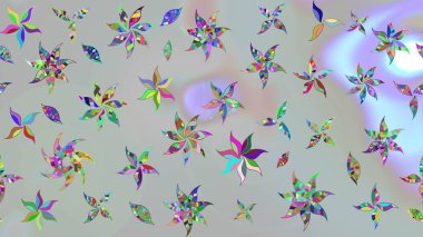 Klasik çiçekler. Yaz çiçekleri teması. Suluboya resim taklit Raster çizimi. Gri renkler. El çizimi soyut süslü elementler.