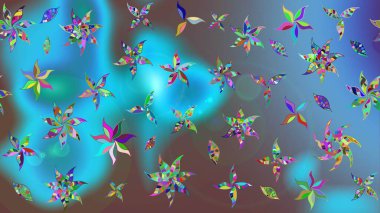 Vadinin mavi renkli çiçekleri. Çiçeksel çizim kalıbının çizimi.