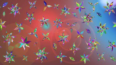 Raster illüstrasyonu. Klasik çiçek tasarımı elementleri. Kahverengi kıvırcık çiçekler kahverengi renklerde şekillenir.