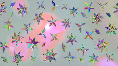 Çiçek desenli eskiz. Renkli Bahar Teması eskiz kalıbı. Gri renkli çiçekler. Düz Çiçek Elementleri Tasarım Raster illüstrasyonu.