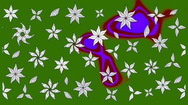 Raster illüstrasyonu. Küçük çiçekli basit bir çiçek çizimi. Yeşil renkte şirin çiçekler. Moda baskısı, albüm, ambalaj kağıdı, duvar kağıdı için zarif dekoratif süslemeler..