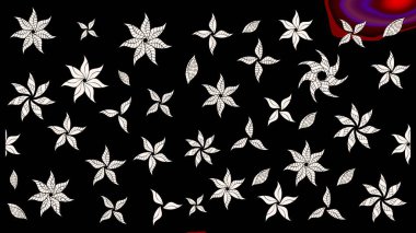 Siyah renkli çiçekler. Düz Çiçek Elementleri Tasarımı. Renkli Bahar Teması eskiz kalıbı. Raster illüstrasyonu. Çiçekli çiçek deseni, suluboya..