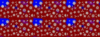 Raster illüstrasyonundaki çiçek desenli çizim. Kırmızı renklerde. Güzel kumaş deseni. Raster illüstrasyonu.