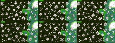 Raster illüstrasyonundaki çiçek desenli çizim. Gri renkli çiçekler. Renkli Bahar Teması eskiz kalıbı. Düz Çiçek Elementleri Tasarımı.