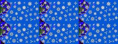 Raster suluboya çiçek deseni, narin çiçekler, mavi çiçekler, tebrik kartı şablonu. Raster Güzel kumaş deseni.