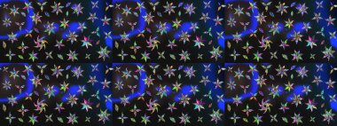 Renkli Bahar Teması eskiz kalıbı. Düz Çiçek Elementleri Tasarımı. Süslü kumaş deseni. Raster illüstrasyonunda çiçek deseni çizimi.