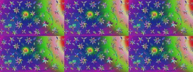 Renkli Yaz Temalı eskiz kalıbı. Yeşil renkli çiçekler. Düz Çiçek Elementleri Tasarımı. Sevimli çiçek raster deseni.