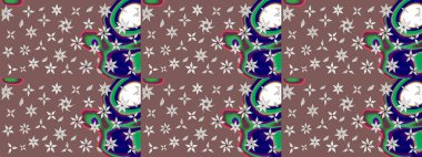 Sevimli çiçek raster deseni. Renkli Yaz Temalı eskiz kalıbı. Düz Çiçek Elementleri Tasarımı. Modaya uygun kumaş deseni.