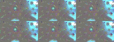 Çiçekli karalama şeklinde Raster çiçek deseni. Yumuşak, bahar çiçekli arka plan. Gri renkli çiçekler.