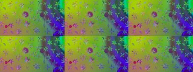 Sabıka fotoğraflarında, bebek kıyafetlerinde, duvar kâğıtlarında, paket kutularında falan kullanılabilir. Raster. Zarif, parlak ve eskiz yeşil çiçek deseni tasarımı.