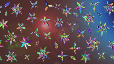 Raster illüstrasyonu. Kahverengi renklerde. Kahverengi renkte kahverengi papatya deseni.