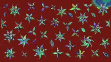 Raster deseni. Kibarca, kırmızı renkte yaz çiçekleri. Raster illüstrasyonu. Küçük çiçekte sevimli çiçek deseni var..
