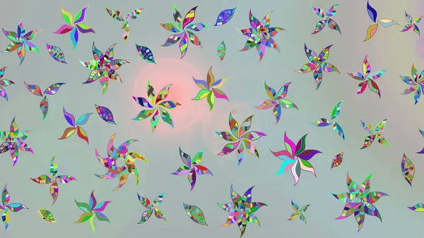 Küçük çiçekte hoş bir çiçek deseni var. Çiçeksel elementlerle süslenmiş zarif raster dokusu. Parlak çiçekli gri renkler üzerine soyut çizim deseni.