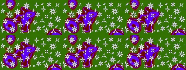 Küçük çiçekteki sevimli çiçek deseni. Yeşil renkte çiçekler.