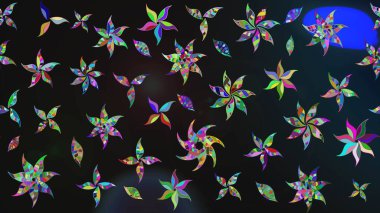 Eski usul. Kumaş, tekstil, duvar kağıdı baskısı için. Tomurcukları papatya çiçekleri olan sevimli bir çiçek deseni. Miles Fleur, süslü püslü bir süs. Raster illüstrasyonu. Taslak arkaplan.