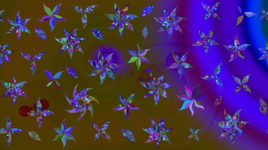 Çiçek duvar kâğıdı. Kahverengi renkli şirin tekstil. Raster illüstrasyonu. Çiçek arkaplan. Renkli çizim deseni.