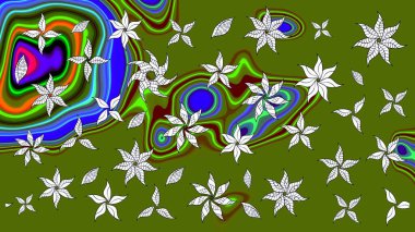 Yeşil renklerde. Anti-stres için soyut örnek sayfası. Raster illüstrasyonu.