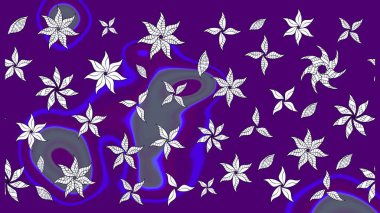 Vadinin çiçekleri mor renklerde. Soyut etnik raster çizim kalıbı. Çiçekler..