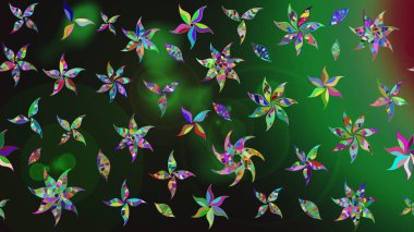 Gri renkli çiçekler. Raster illüstrasyonu. Çiçek desenli eskiz, vuruşlar, sıçramalar, yaz çiçekleri..