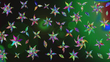 Renkli Bahar Teması eskiz kalıbı. Raster illüstrasyonundaki çiçek desenli çizim. Gri renkli çiçekler. Düz Çiçek Elementleri Tasarımı.